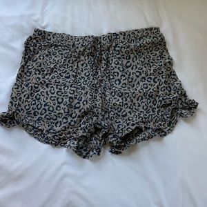 Frilly cheetah print shorts